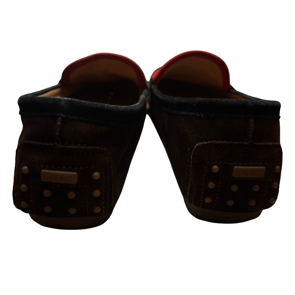 Ralph Lauren Men Red Suede Driving Moccasins Loafers Shoes Made in‎ Italy - Picture 7 of 11